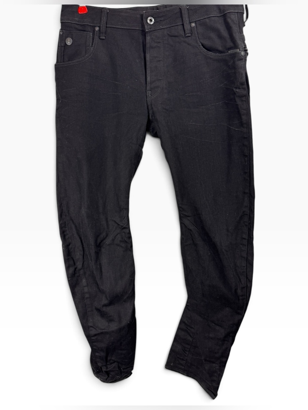 G Star Raw Arc Zip 3d Slim Demin 33 32 Button Fly Distressed Jeans Zipper Black